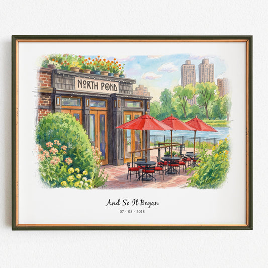 Custom First Date Location Portrait from Photo