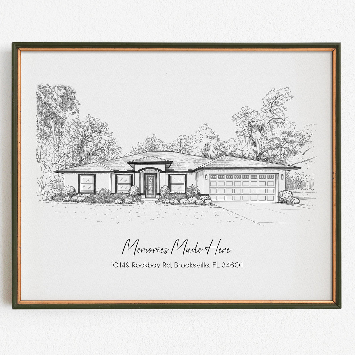 Custom Home Sketch from Photo – Personalized Fine-Line House Portrait