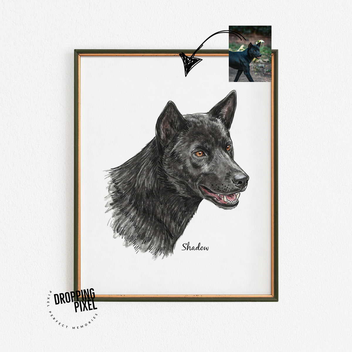 Watercolor Dog Portrait: Custom Pet Painting, Dog Memorial