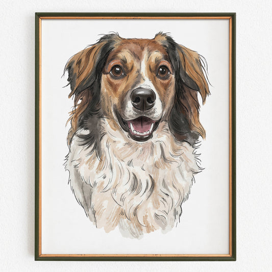 Watercolor Dog Portrait: Custom Pet Painting, Dog Memorial